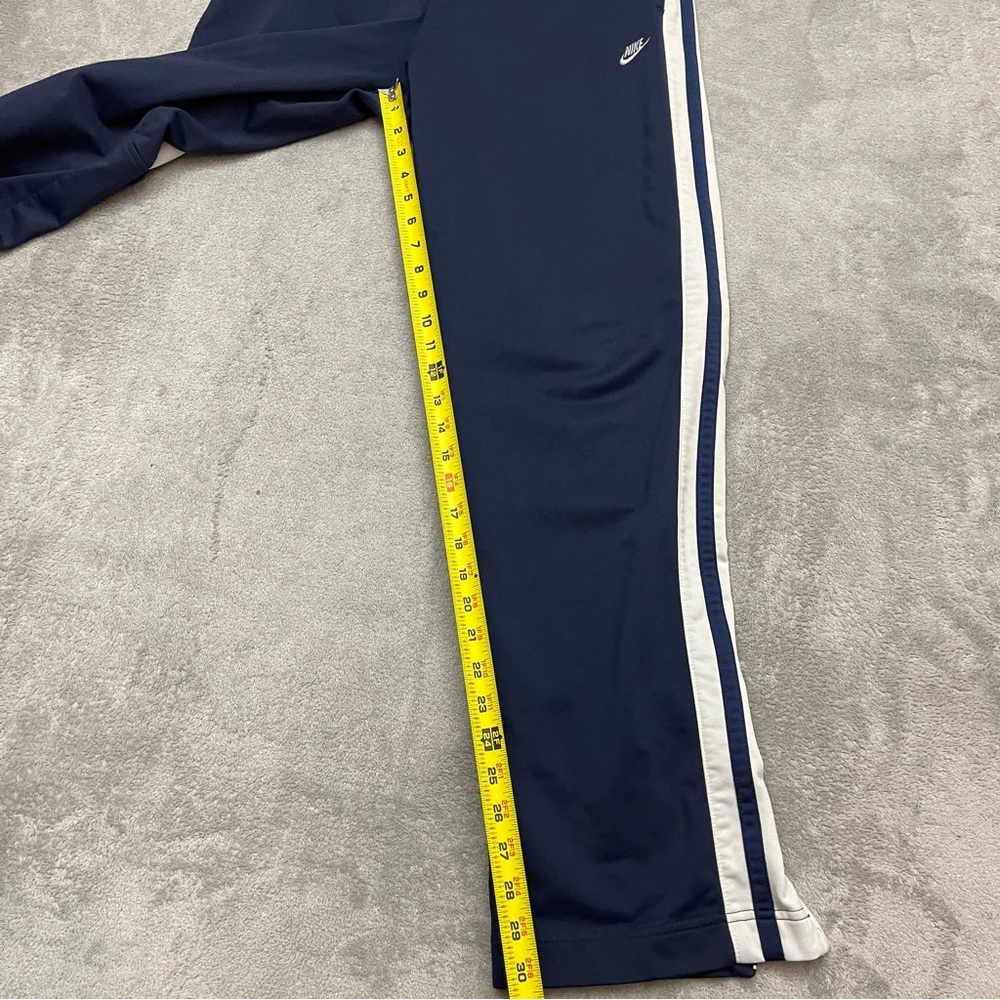 Vintage Nike Track Pants Mens M Blue Zip Cuffs Warm Up Y2K 90s Wide Leg Lined - Picture 5 of 14